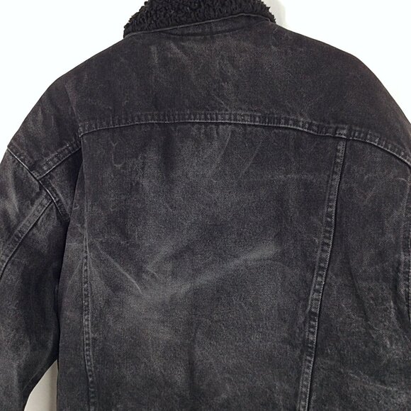 Vintage Levis Denim Jacket Sherpa Type 3 Trucker Mens Size Large Black 80s 90s - Picture 6 of 11